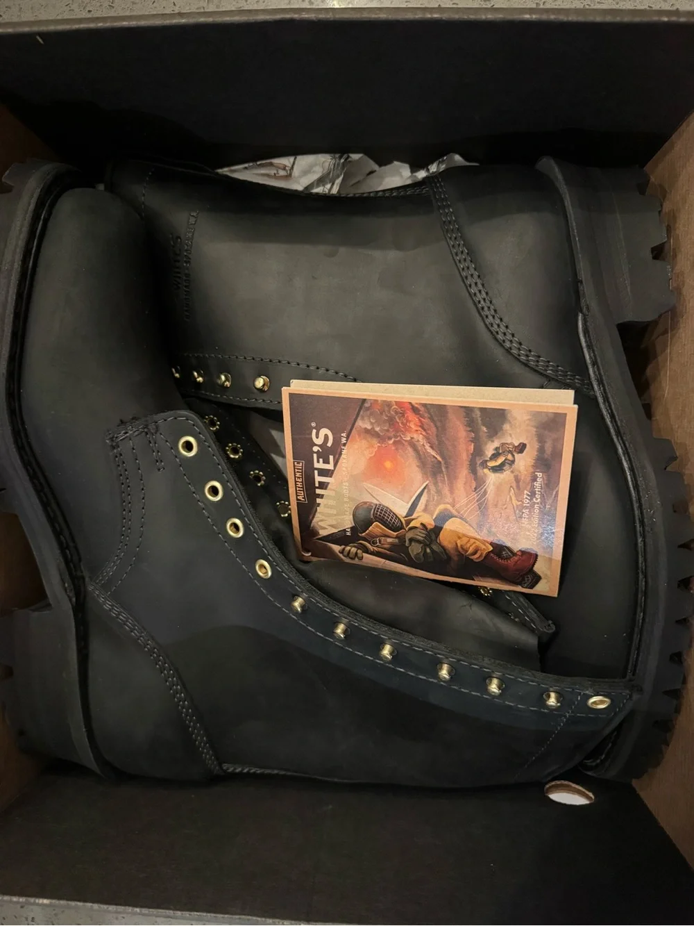 Men's Black Steel-Toe Work Boots with Lug Sole